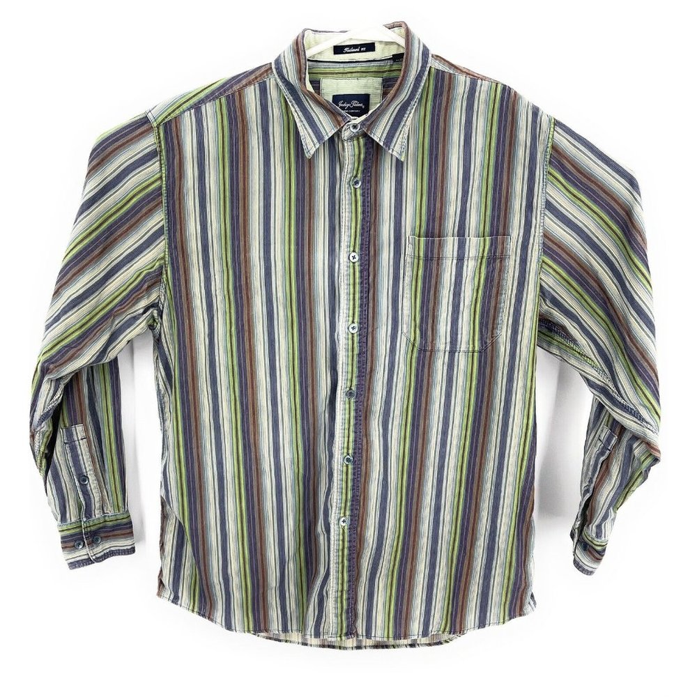 Indigo Palm Denim Men’s Casual Shirt XL Striped Tailored Fit‎ Multicolor